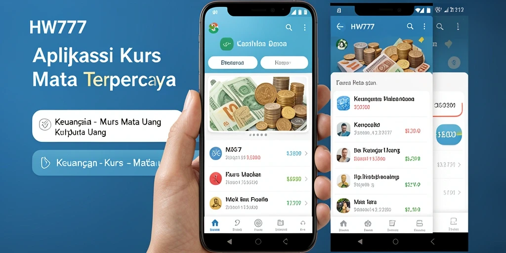 Antarmuka aplikasi HW777 yang menampilkan kurs mata uang secara real-time.