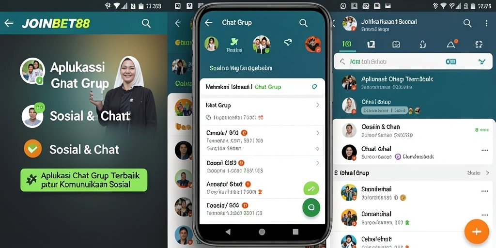 Tampilan antarmuka JOINBET88 yang user-friendly untuk Chat Grup.