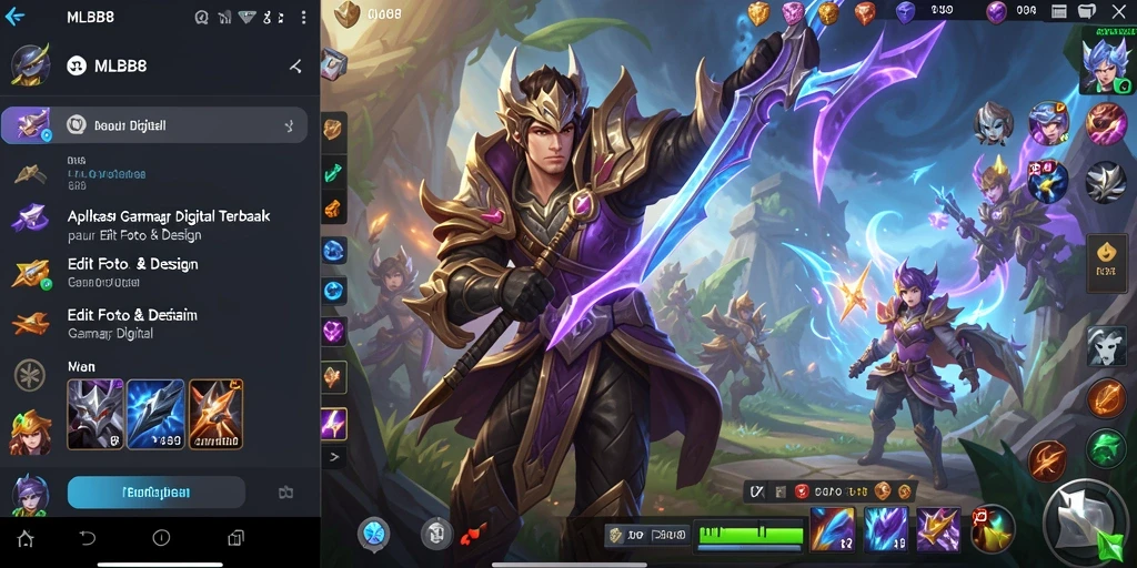Antarmuka aplikasi Gambar Digital MLBB8 yang user-friendly.