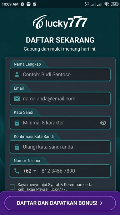 Cara Daftar Akun Baru di lucky777 untuk Pengguna Android
