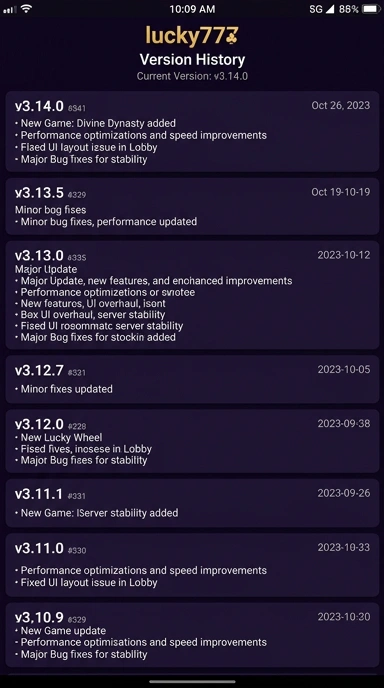 Riwayat Versi lucky777 untuk Pengguna Android